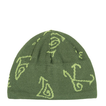 Hikerdelic Petroglyph Skull Beanie Forest Green - Parasol Store