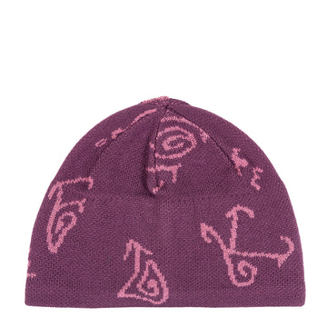 Hikerdelic Petroglyph Skull Beanie Grape - Parasol Store