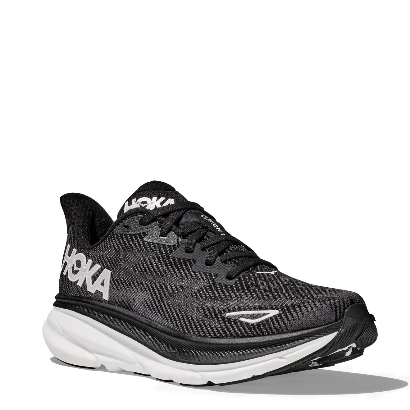 Hoka Clifton 9 Trainer Black / White - Parasol Store