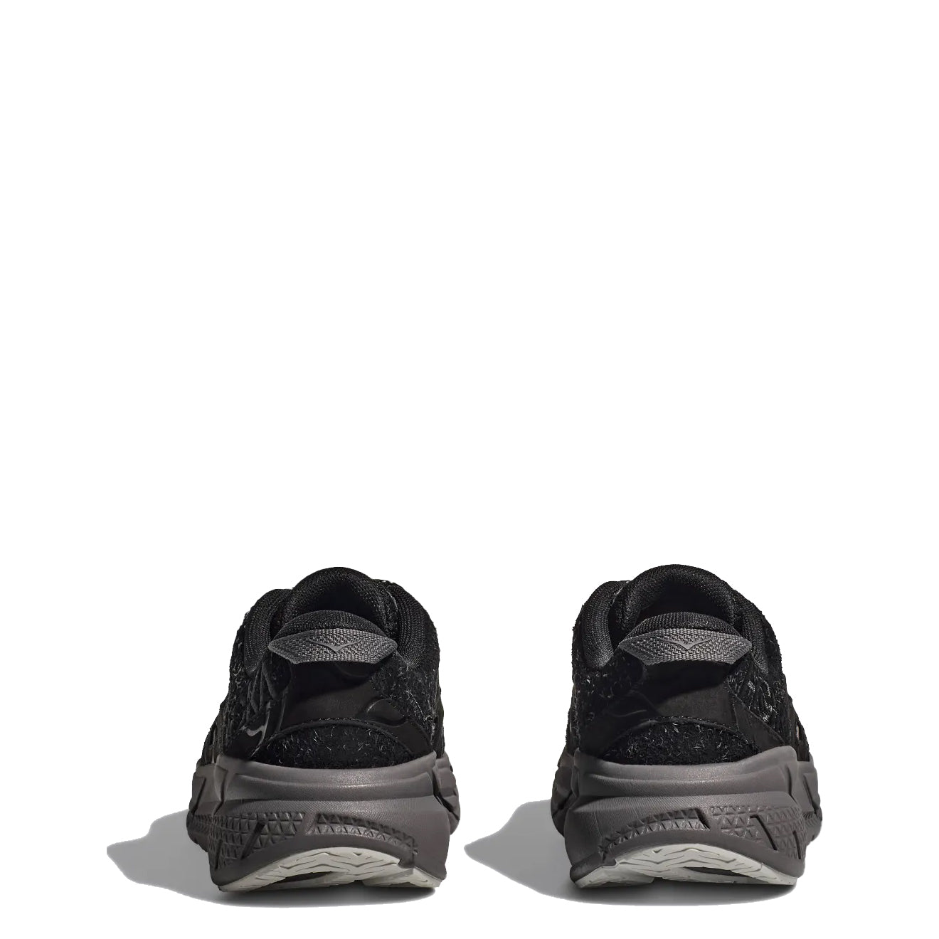 Hoka Elite Terrain System Clifton L Suede Trainer Black / Satellite Grey - Parasol Store