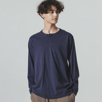 Jackman Henleyneck L/S T-shirt Classic Navy - Parasol Store