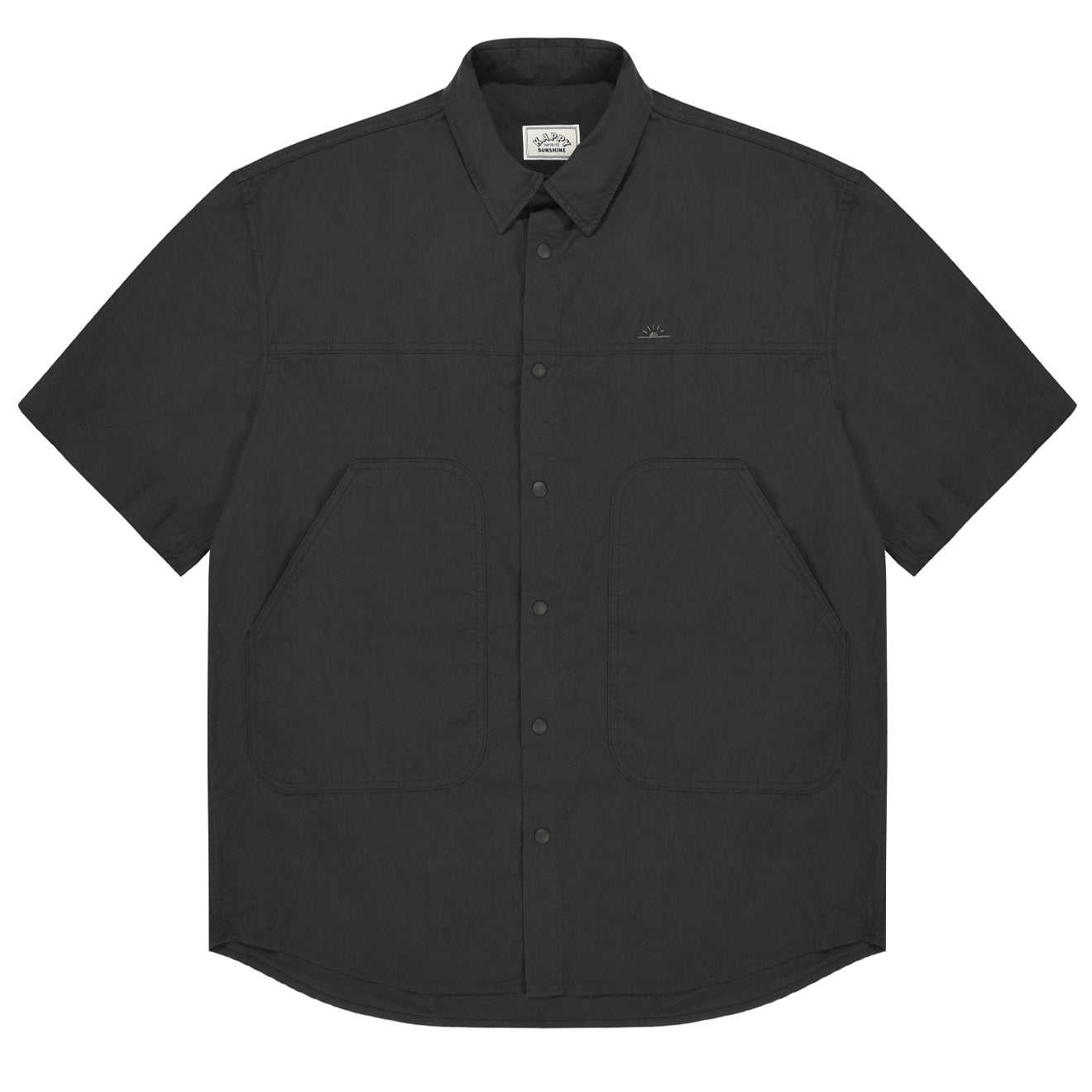 Kappy Cotton Snap Half Shirt Charcoal