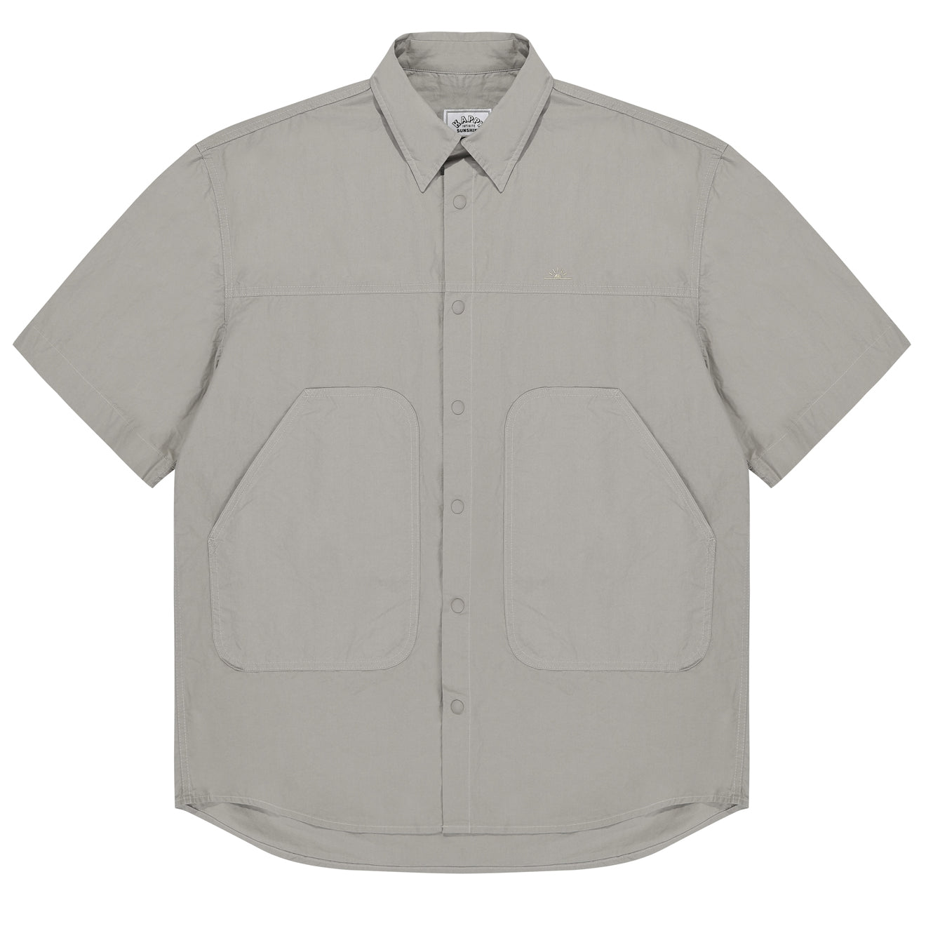 Kappy Cotton Snap Half Shirt Light Gray