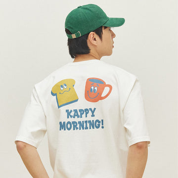 Kappy Kappy Morning Half T-Shirt Toru Fukuda Edition White - Parasol Store