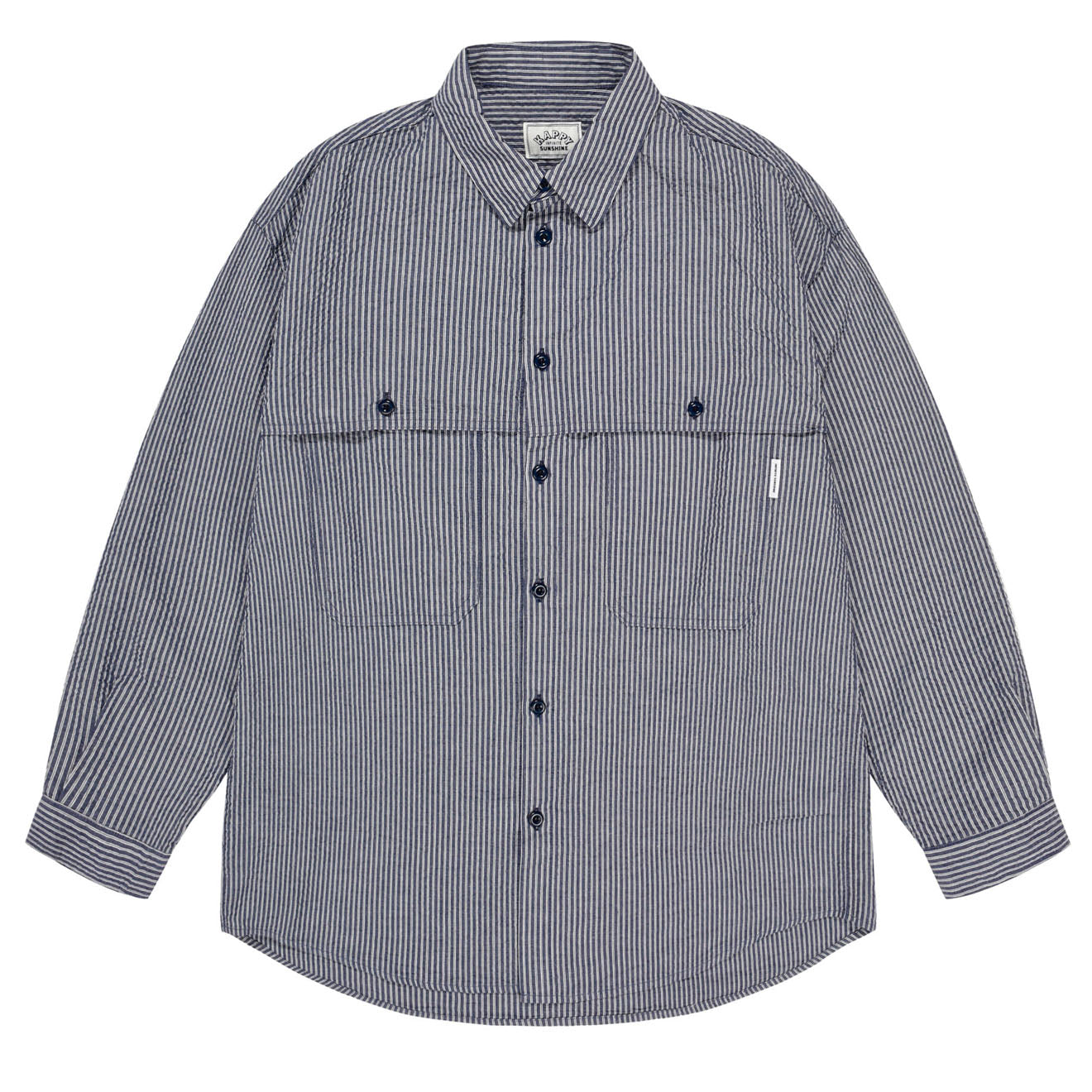 Kappy Stripe Pocket Work Shirt Navy - Parasol Store