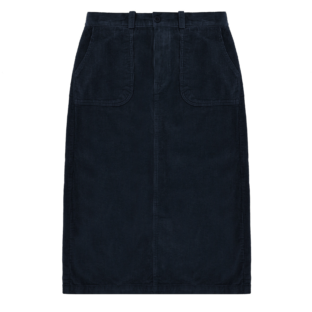 Kappy Womens Corduroy Fatigue Skirt Navy - Parasol Store