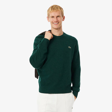 Lacoste Carded Wool Crew Neck Sweater Sinople Green - Parasol Store