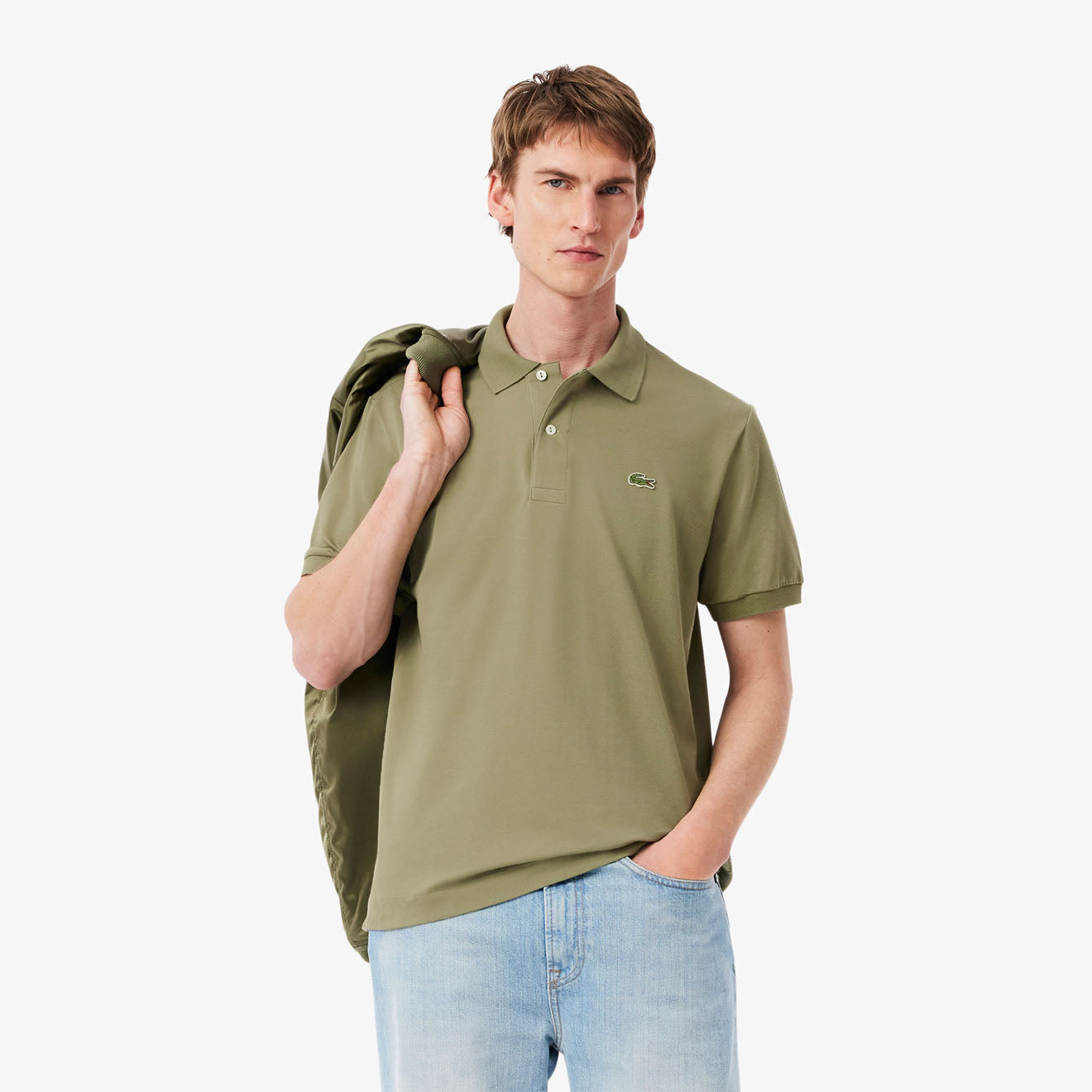 Lacoste Classic Fit L. 12. 12 Original Pique Polo Shirt Khaki - Parasol Store