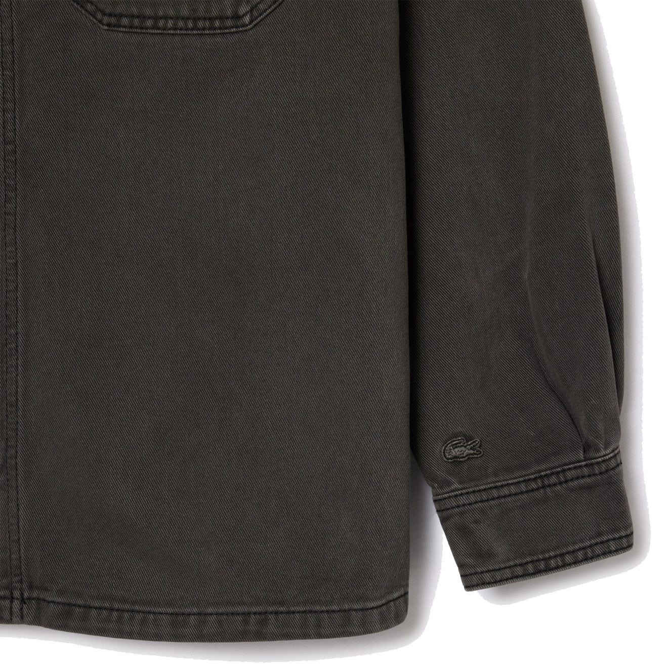 Lacoste Coloured Denim Classic Collar Overshirt Eco Noir - Parasol Store