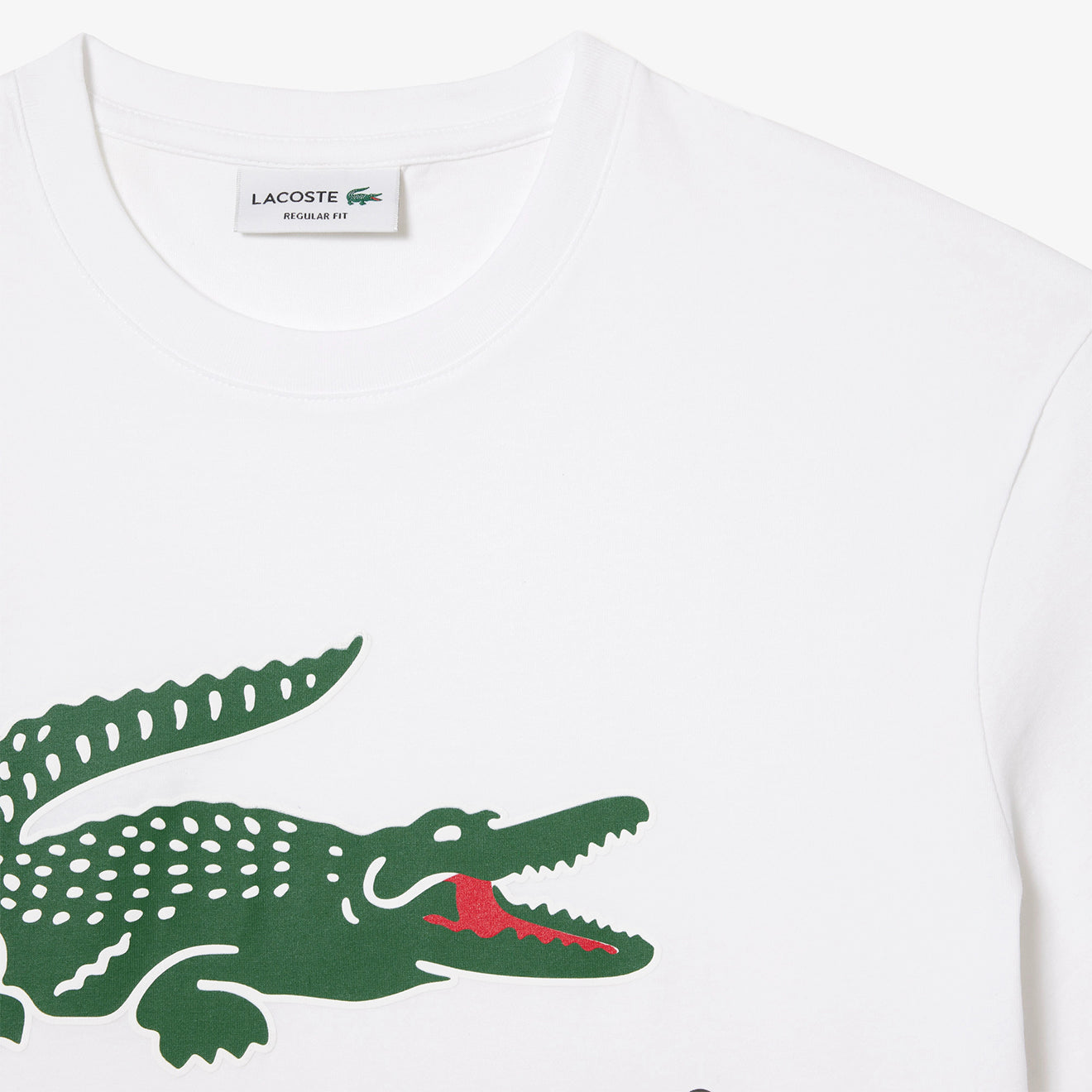 Lacoste Cotton Jersey Signature Print T-Shirt White - Parasol Store