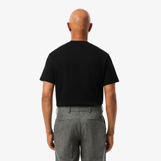 Lacoste Cotton T-Shirt with Breast Pocket Black - Parasol Store