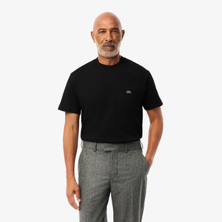 Lacoste Cotton T-Shirt with Breast Pocket Black - Parasol Store