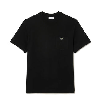 Lacoste Cotton T-Shirt with Breast Pocket Black - Parasol Store