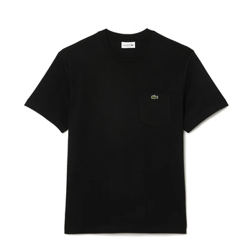 Lacoste Cotton T-Shirt with Breast Pocket Black - Parasol Store