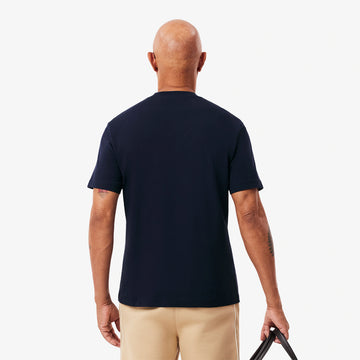 Lacoste Cotton T-Shirt with Breast Pocket Midnight Blue - Parasol Store