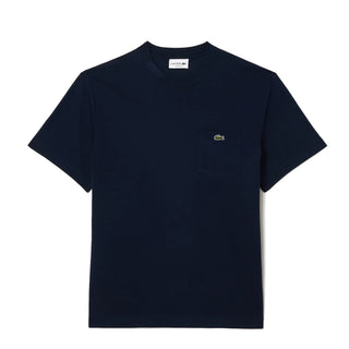 Lacoste Cotton T-Shirt with Breast Pocket Midnight Blue - Parasol Store