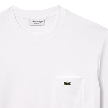 Lacoste Cotton T-Shirt with Breast Pocket White - Parasol Store