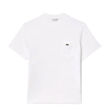 Lacoste Cotton T-Shirt with Breast Pocket White - Parasol Store
