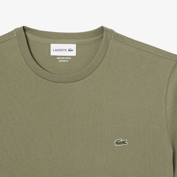 Lacoste Crew Neck Pima Cotton T-Shirt Khaki - Parasol Store