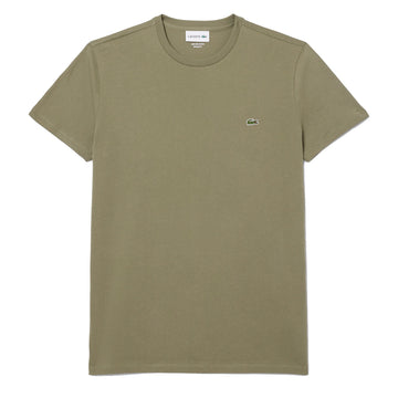 Lacoste Crew Neck Pima Cotton T-Shirt Khaki - Parasol Store
