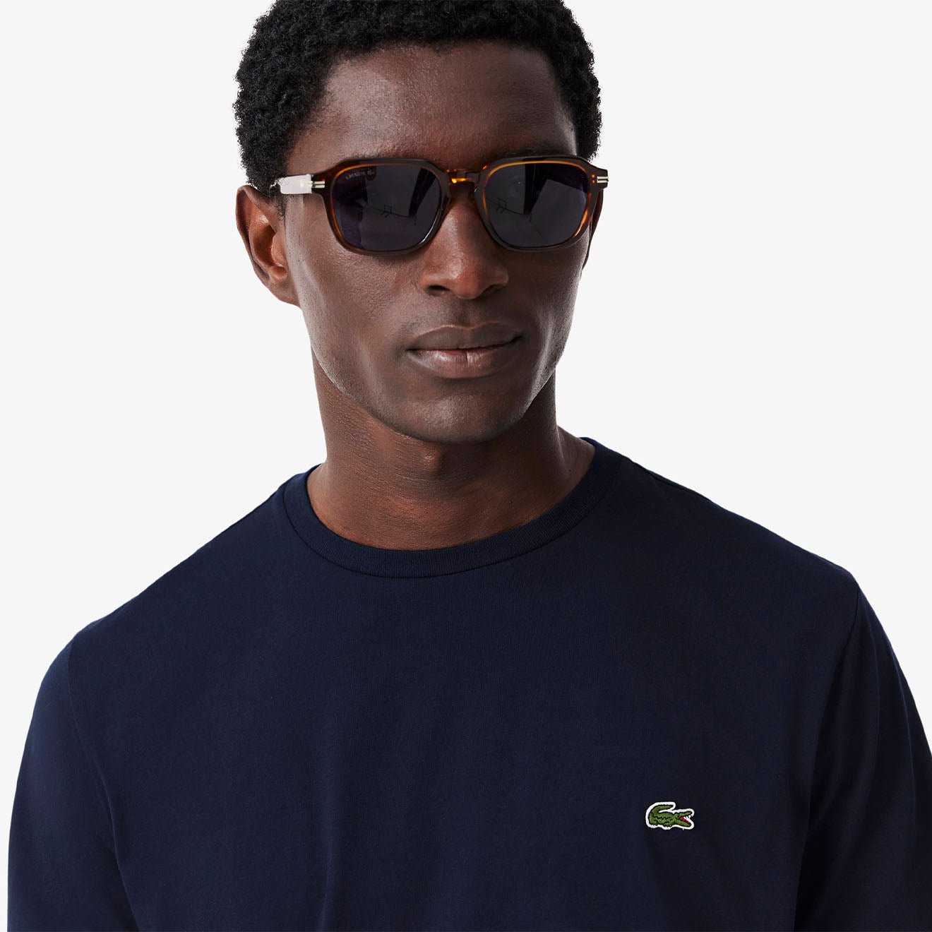 Lacoste Crew Neck Pima Cotton T-Shirt Navy Blue - Parasol Store