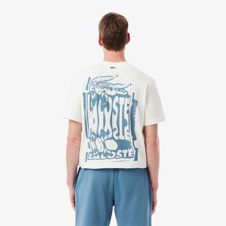 Lacoste Crocodile Blur Graffiti S/S Tee Flour / Limestone - Parasol Store