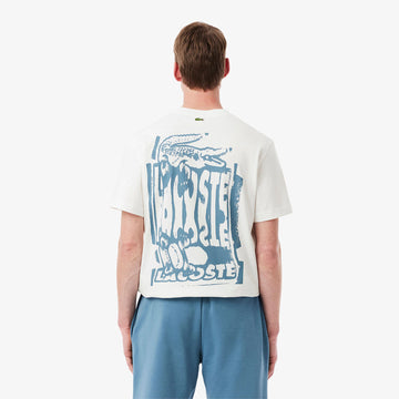 Lacoste Crocodile Blur Graffiti S/S Tee Flour / Limestone - Parasol Store