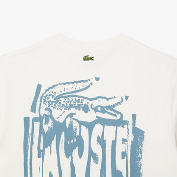 Lacoste Crocodile Blur Graffiti S/S Tee Flour / Limestone - Parasol Store