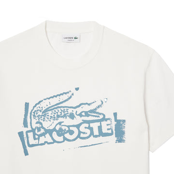 Lacoste Crocodile Graffiti S/S Tee White - Parasol Store