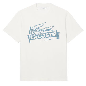 Lacoste Crocodile Graffiti S/S Tee White - Parasol Store