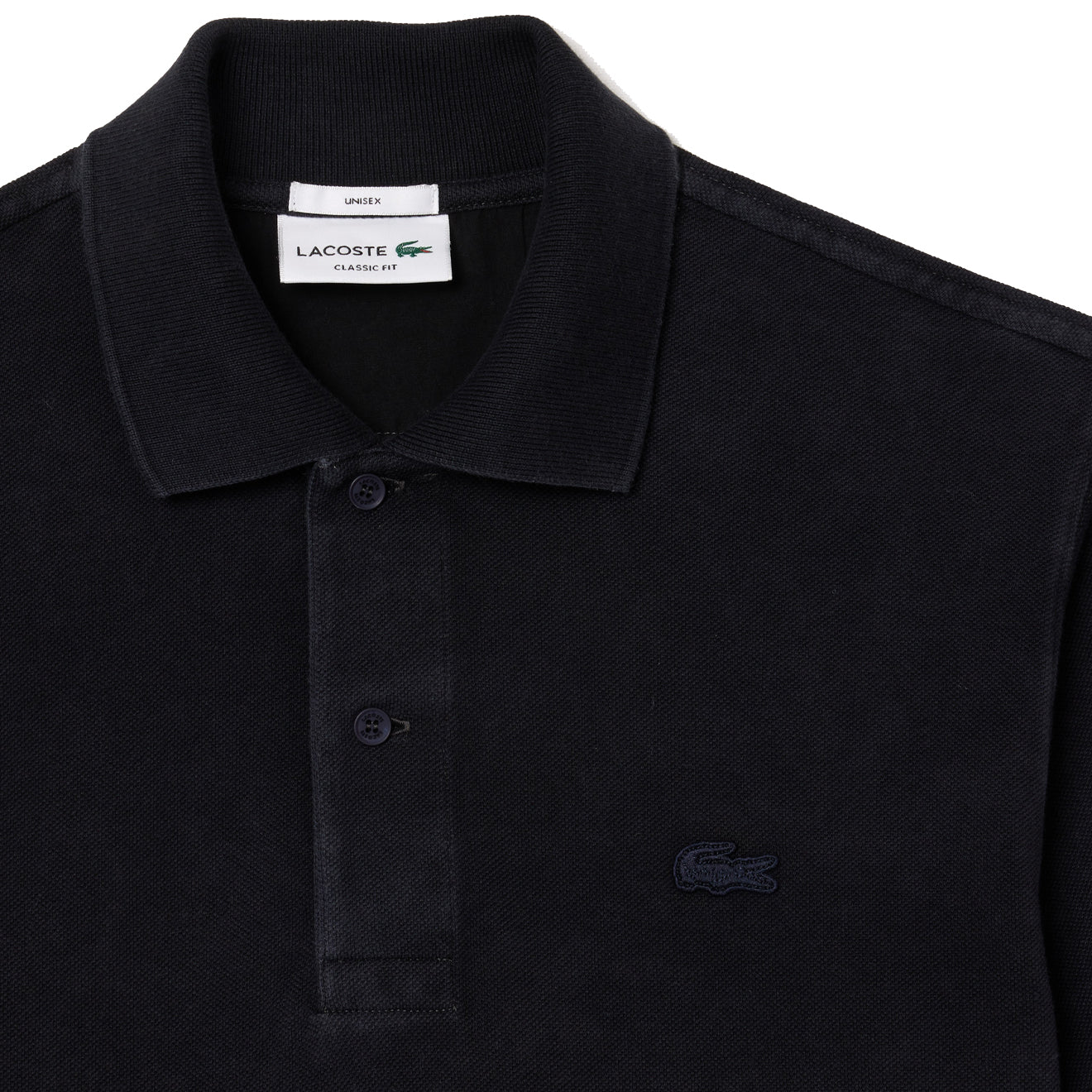 Lacoste Original L.12.12 Washed Effect Cotton Polo Shirt Black - Parasol Store