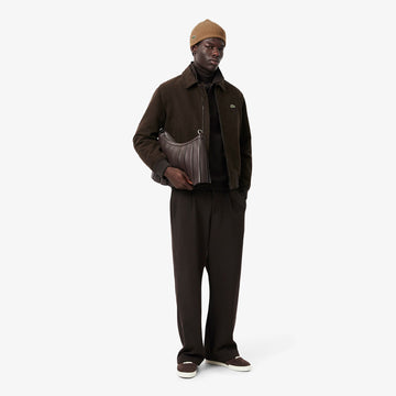 Lacoste Rib Knit Brushed Wool Beanie Date Brown