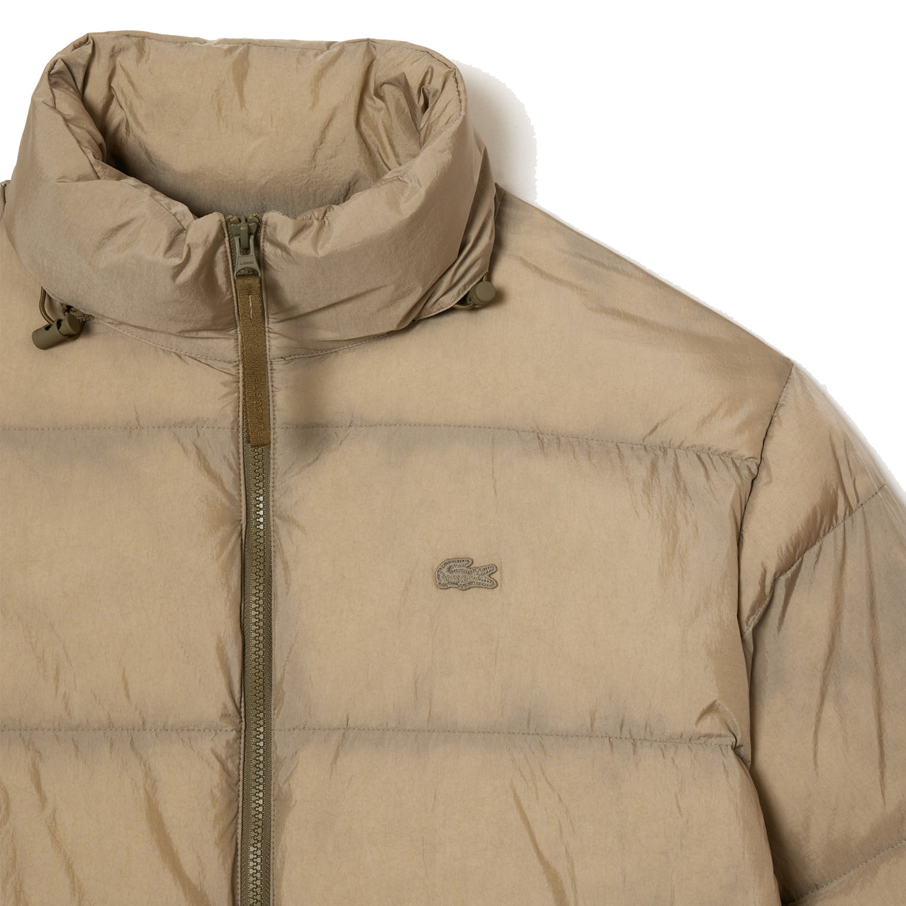 Lacoste Short Showerproof Puffer Jacket Khaki Green Lacoste