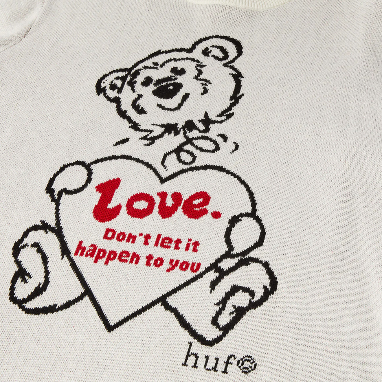 Huf Womens Bad News Crewneck Sweater Bone Huf