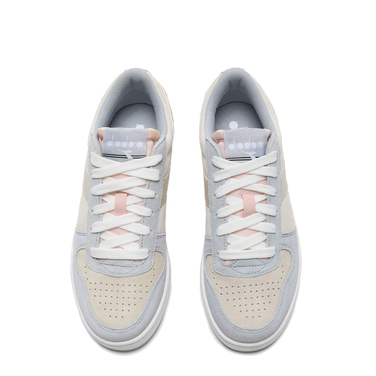 Diadora Womens Magic Basket Low Suede Trainer Arctic Ice / Whisper White Diadora