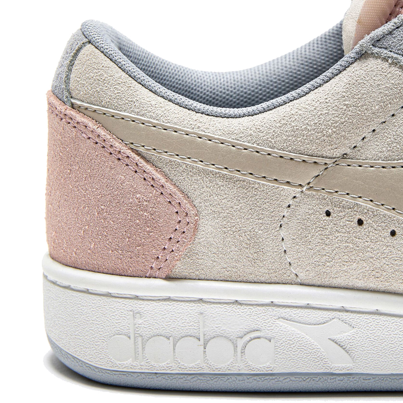 Diadora Womens Magic Basket Low Suede Trainer Arctic Ice / Whisper White Diadora
