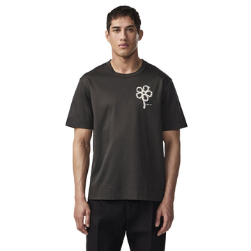 NN07 Pedro Embroidery Organic Cotton T-Shirt Dark Army - Parasol Store