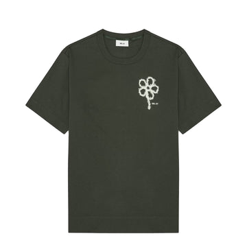 NN07 Pedro Embroidery Organic Cotton T-Shirt Dark Army - Parasol Store
