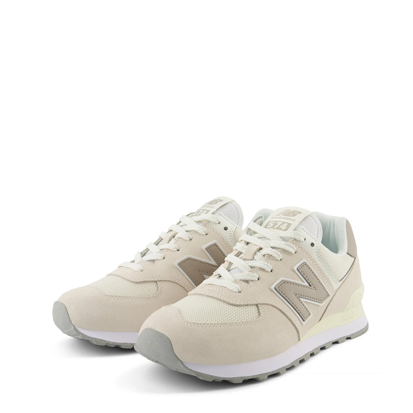 New Balance Womens 574 Trainers Linen / Light Mushroom - Parasol Store