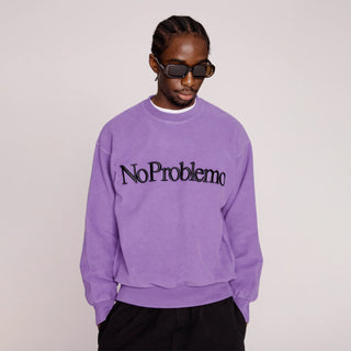 No Problemo Reverse Fleece Sweat Lilac - Parasol Store
