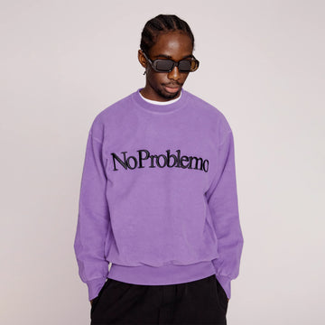 No Problemo Reverse Fleece Sweat Lilac - Parasol Store