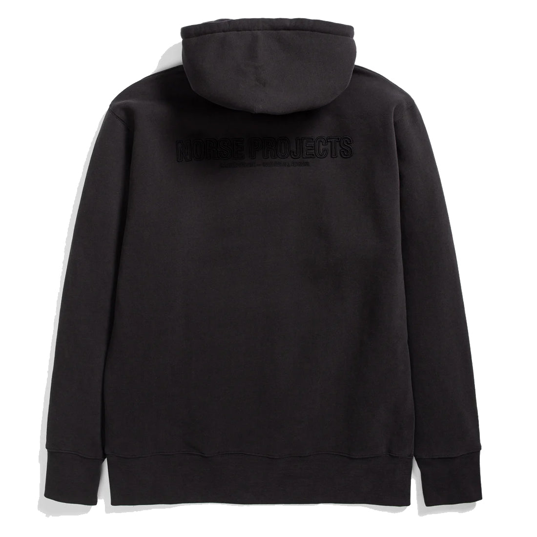 Norse Projects Arne Relaxed Organic Brushed Fleece N Logo Hoodie Black Norse Projects