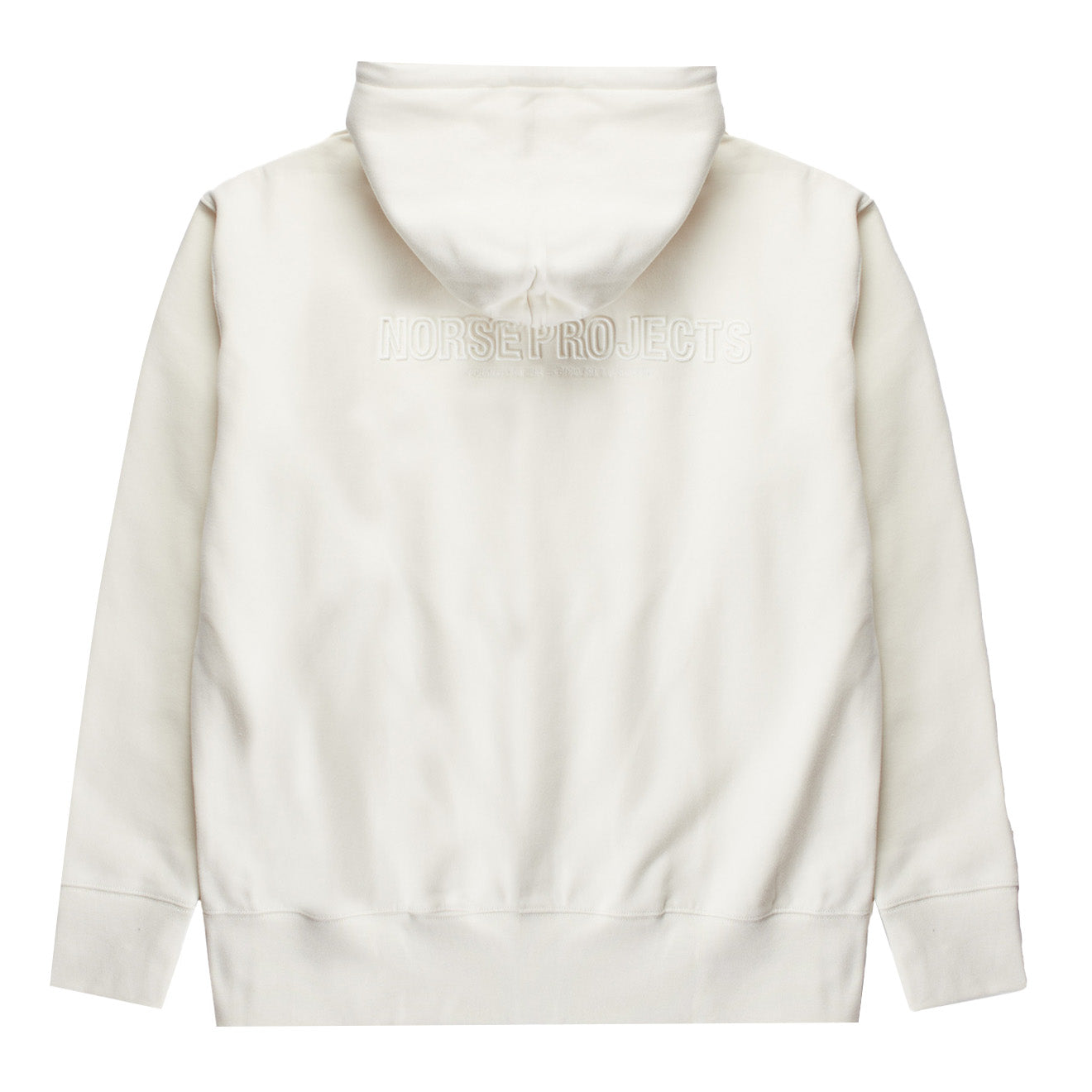 Norse Projects Arne Relaxed Organic Brushed Fleece N Logo Hoodie Ecru Norse Projects