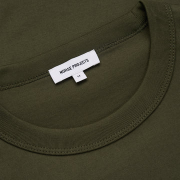 Norse Projects Holger Organic Optic Print T-shirt Olive Night - Parasol Store