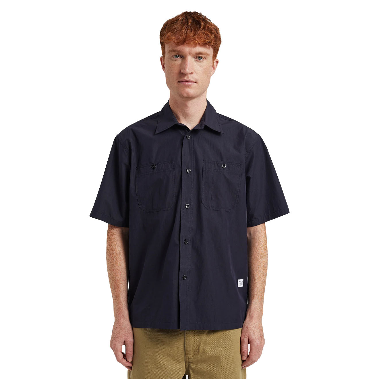 Norse Projects Ivan Tech Poplin SS Shirt Dark Navy - Parasol Store