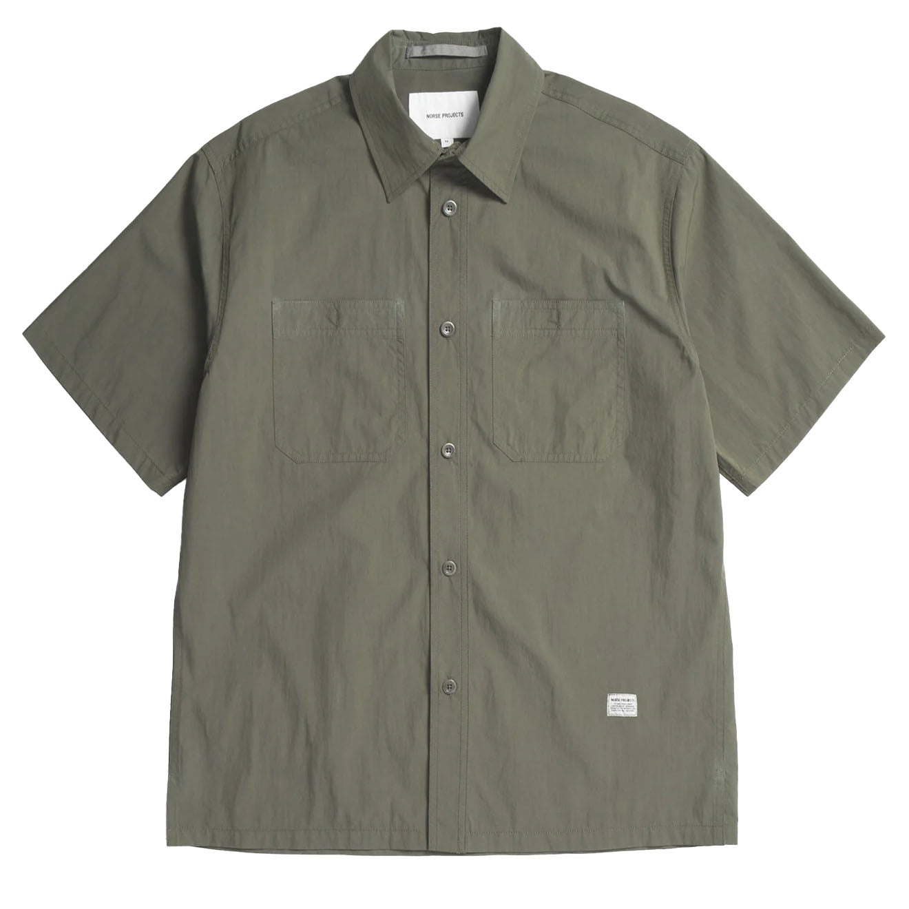 Norse Projects Ivan Tech Poplin SS Shirt Ivy Green - Parasol Store