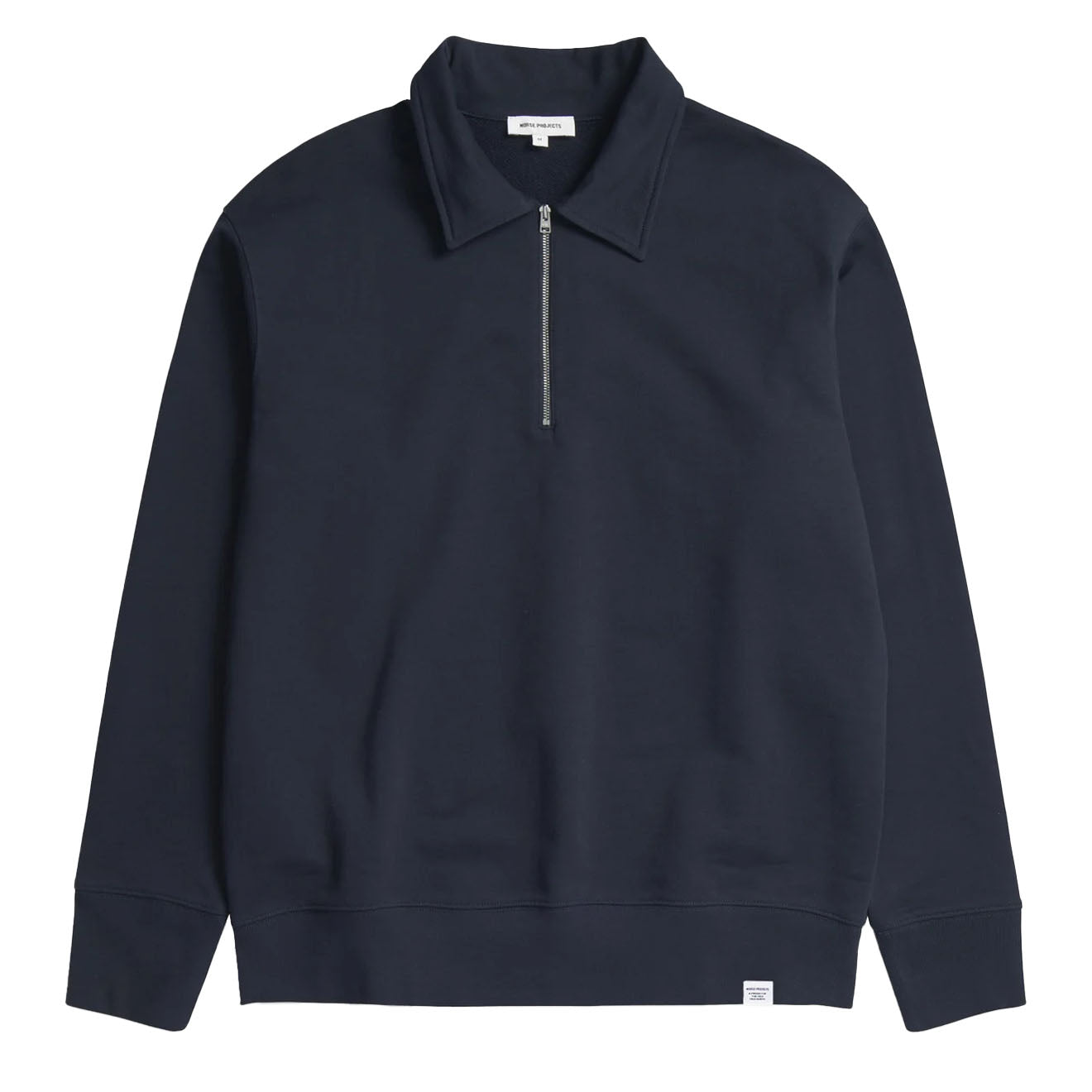 Norse Projects Ketel Relaxed Organic Half Zip Dark Navy - Parasol Store