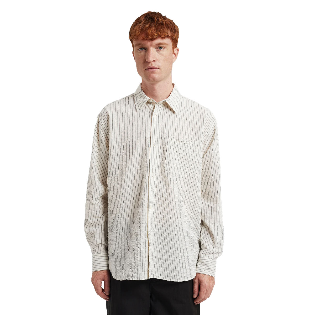 Norse Projects Mo Oversized Striped Shirt Chestnut - Parasol Store