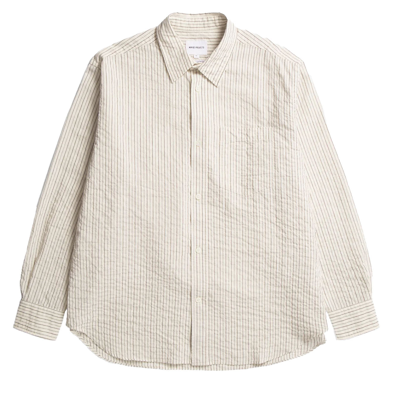 Norse Projects Mo Oversized Striped Shirt Chestnut - Parasol Store