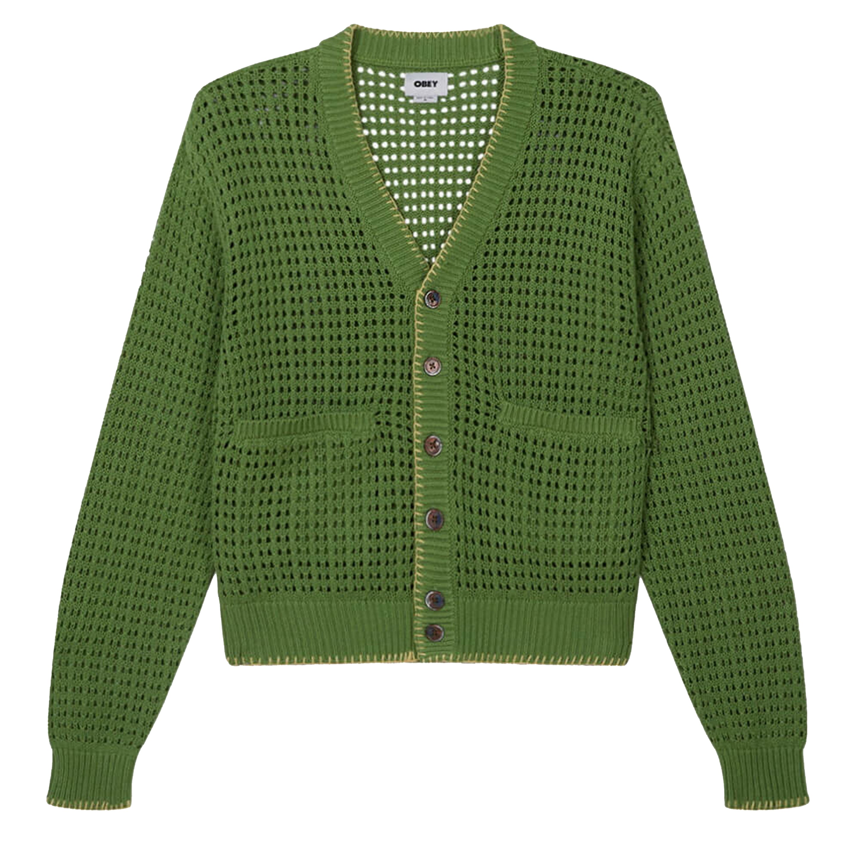 Obey Ethan Cardigan Matcha Multi